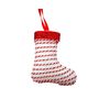 Glitter Stocking Hanging Decoration - White/Red - 11cm