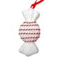 Round Candy with Glitter/String Detail Hanging Decoration - White / Red - 14cm