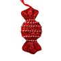 Round Candy with Glitter/String Detail Hanging Decoration - Red - 14cm