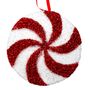 Candyland Swirl Disc Hanging Decoration - Red/White - 24cm