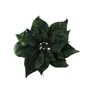 Sparkle Finish Poinsettia Pick - Dark Green - 24cm