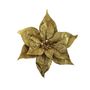 Sparkle Finish Poinsettia Pick - Gold - 24cm