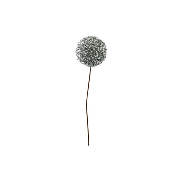 Glitter / Tinsel Ball Pick - Silver - 20cm