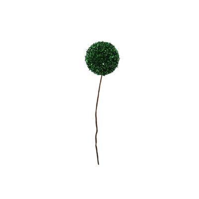 Glitter / Tinsel Ball Pick - Green - 20cm