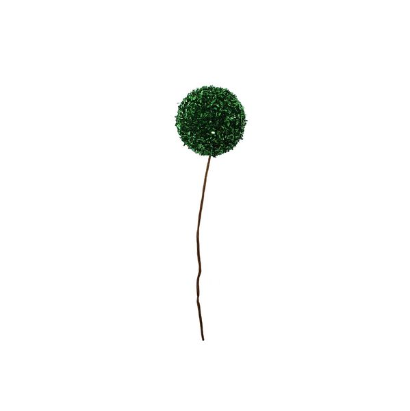 Glitter / Tinsel Ball Pick - Green - 20cm