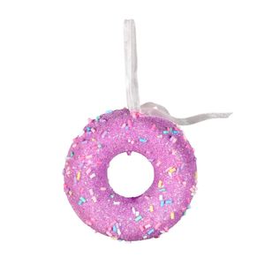 Donut Glitter Donut Hanging Decoration - Lilac - 7cm