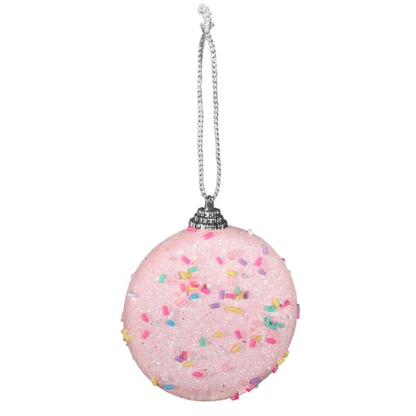 Biscuit Beaded Bauble - Light Pink - 8cm