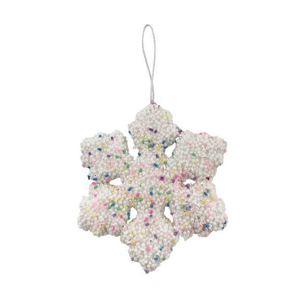 Candy Snowflake Hanging Decoration - White - 15cm