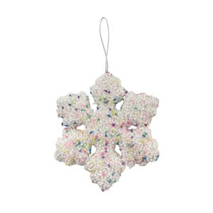 Candy Snowflake Hanging Decoration - White - 15cm