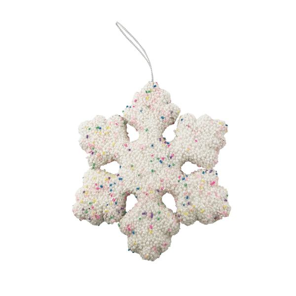 Candy Snowflake Hanging Decoration - White - 20cm