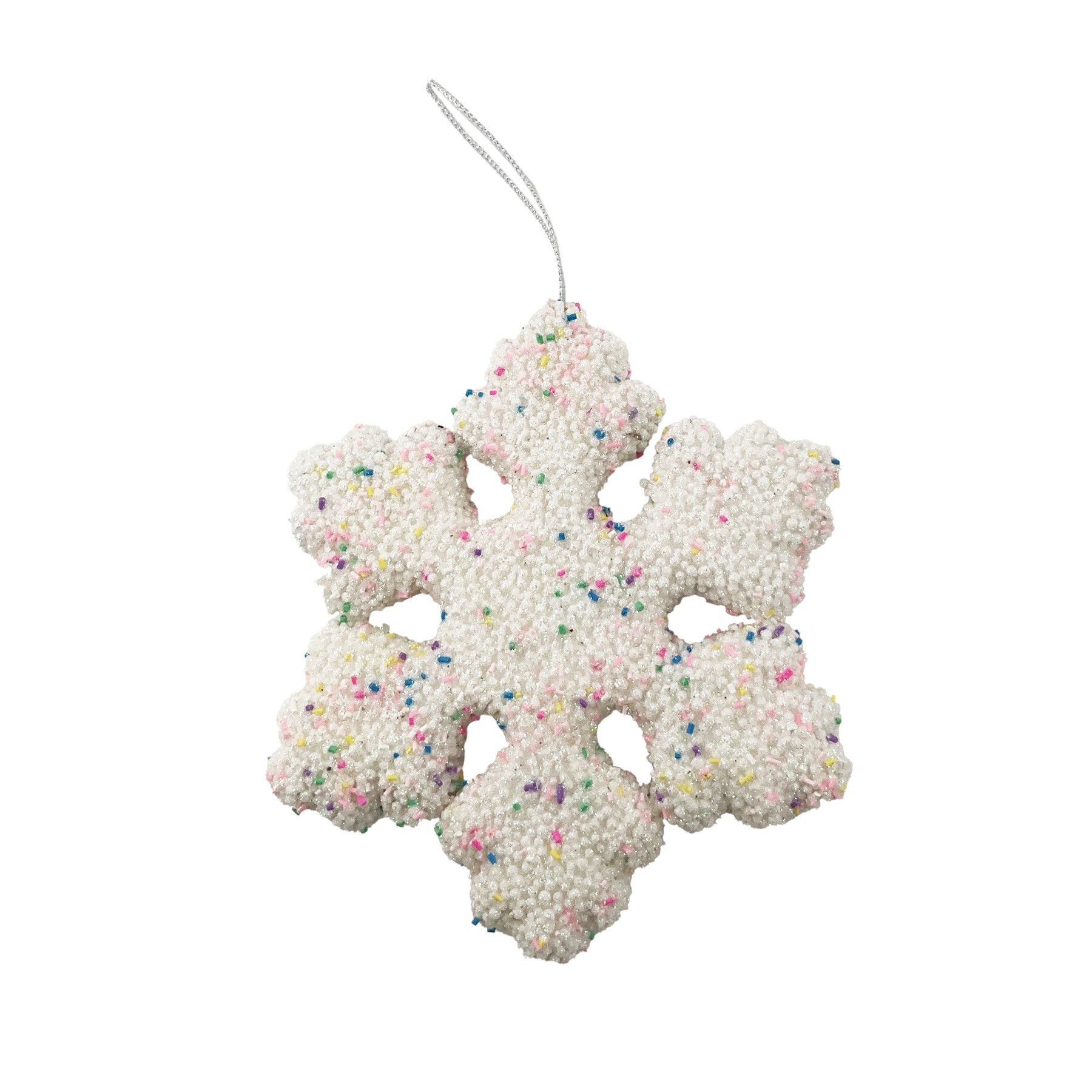 Candy Snowflake Hanging Decoration - White - 20cm