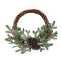 Willow Half Wreath with 2 Cones & Berries - 55cm