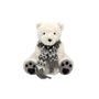 White Sitting Bear with Christmas Scarf -H25cm