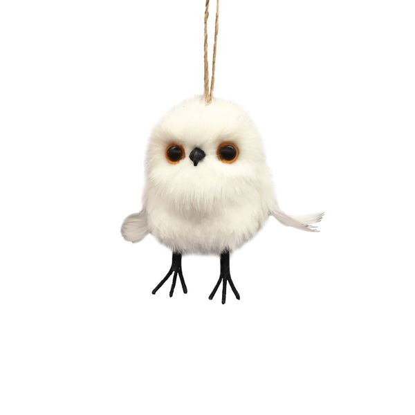 Little White Owl Hanging Decoration - H10cm