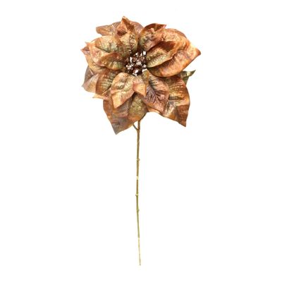 Poinsettia Stem - Golden Brown - 50cm