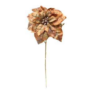Poinsettia Stem - Golden Brown - 50cm
