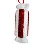 Candyland Rectangular Striped Candy Hanging Decoration - Red/White - 29cm