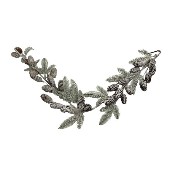 Frosted Pine Cone & Foliage Garland - 150cm