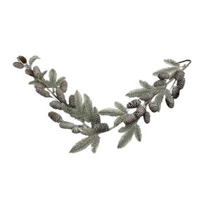 Frosted Pine Cone & Foliage Garland - 150cm