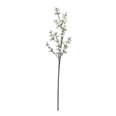 Frosted White Berry Stem - 72cm