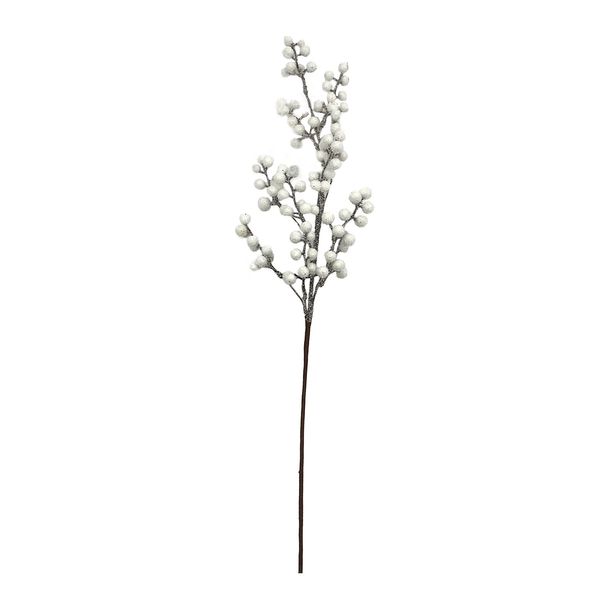 Frosted White Berry Stem - 72cm