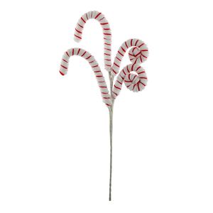 Candy Cane Spray x 4 - White/Red - 50cm