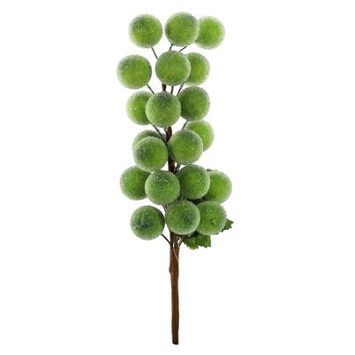 Frosted Grape Pick - Green - 25cm