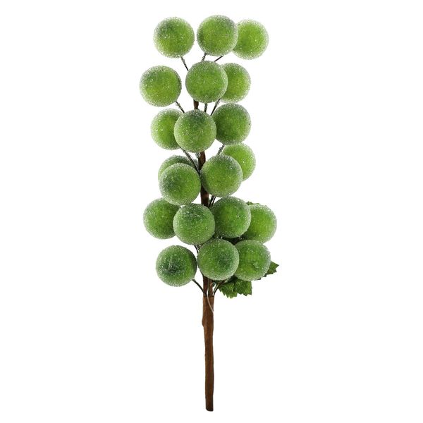 Frosted Grape Pick - Green - 25cm