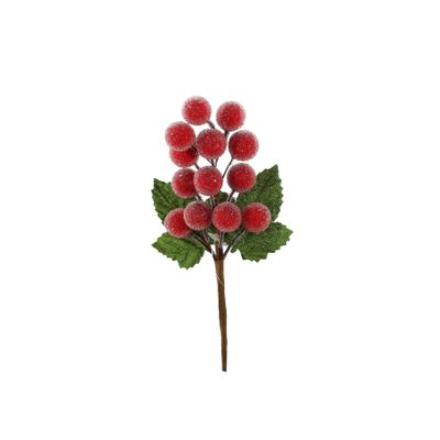 Frosted Grape Pick - Red - 16cm