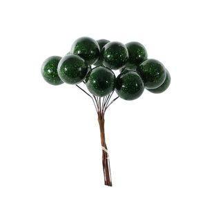 Shiny Berry Bunch Pick - Green - 11cm