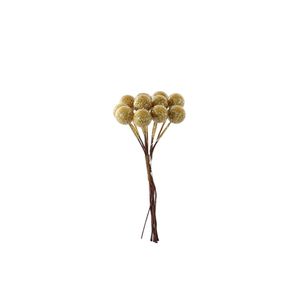 Shiny Mini Berry Bunch Pick - Gold - 10cm