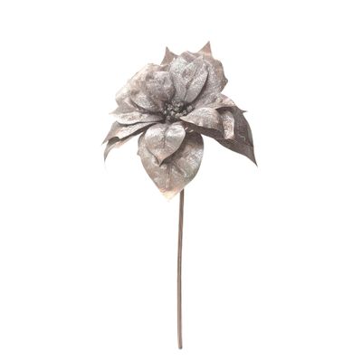 Cosy Poinsettia Stem - Brown - 88cm
