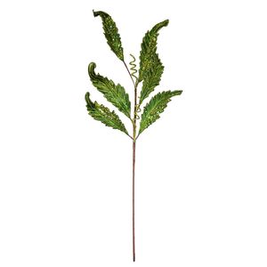 Sparkly Leaf Spray - Green - 76cm