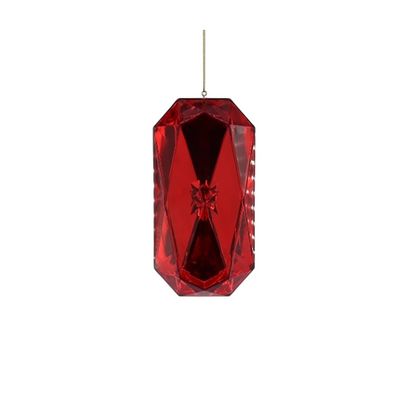 Diamond Gem Hanging Decoration - Red - 14cm