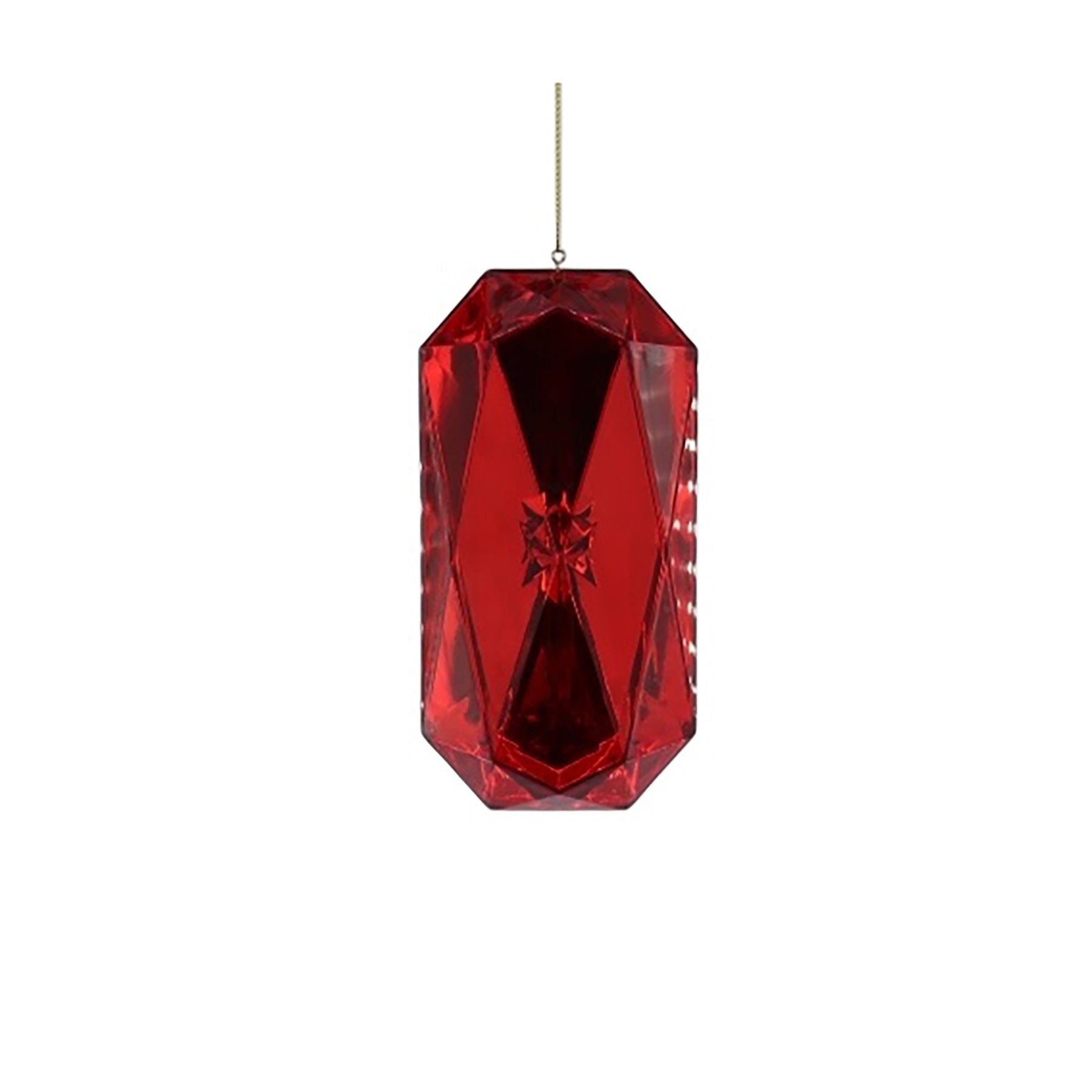 Diamond Gem Hanging Decoration - Red - 14cm