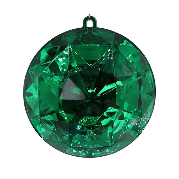 Diamond Round Hanging Decoration - Green - 16cm