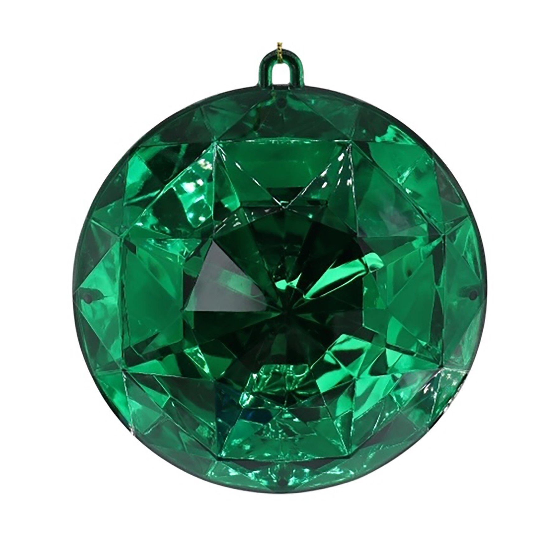 Diamond Round Hanging Decoration - Green - 16cm