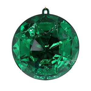 Diamond Round Hanging Decoration - Green - 16cm