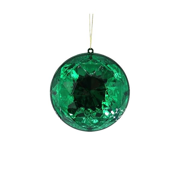 Diamond Round Hanging Decoration - Green - 10cm