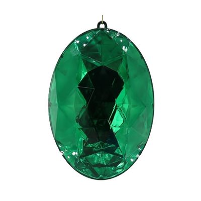 Diamond Round Hanging Decoration - Green - 24cm