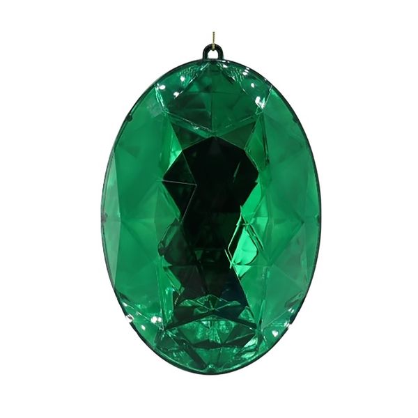 Diamond Round Hanging Decoration - Green - 24cm