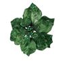 Velvet Poinsettia with Clip - Green - 25cm