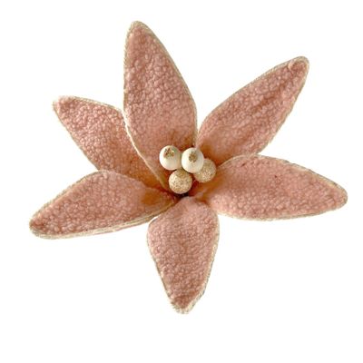 Cosy Furry Poinsettia - Pink - 26cm