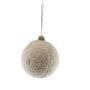 Cosy Furry Bauble - Cream - 10cm 