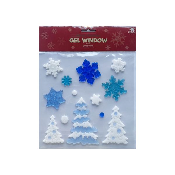 Winter Trees & Snowflakes Gel Window Stickers - Small Pack