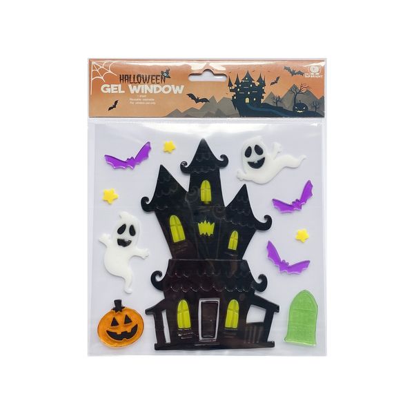 Spooky Haunted House Gel Window Sticker - Small Pack