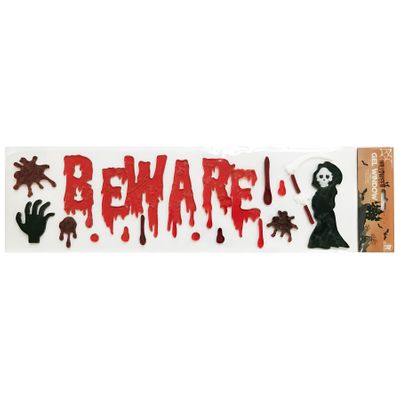 Beware Gel Window Stickers - Large Pack