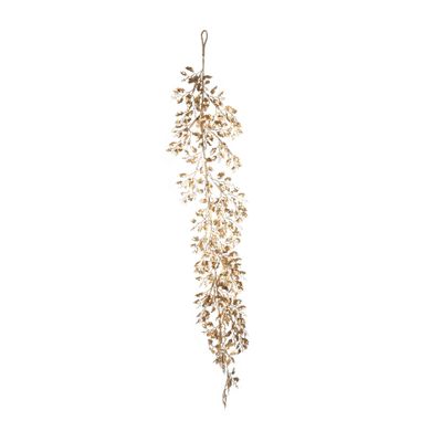 Holly Leaf Trailing Garland - Gold - 170cm