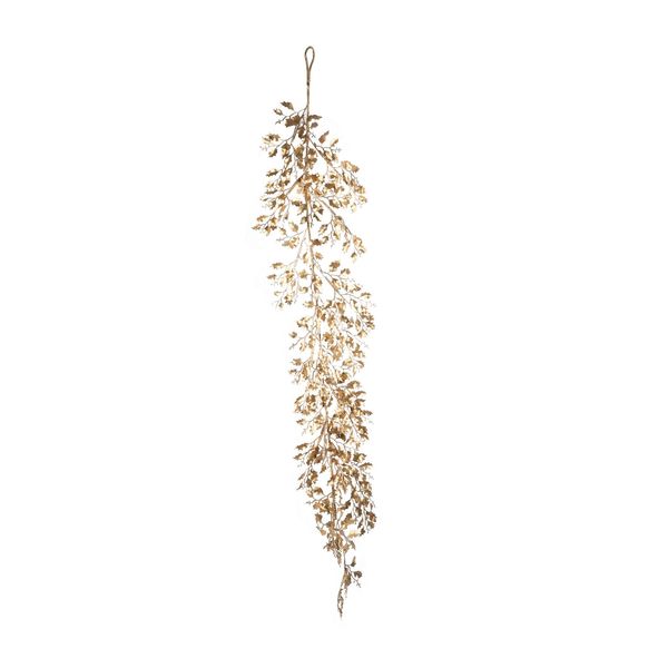 Holly Leaf Trailing Garland - Gold - 170cm