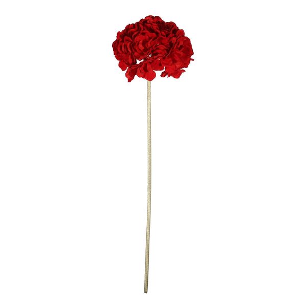 Large Velvet Hydrangea Stem - Red /Gold - H75 x 20cm